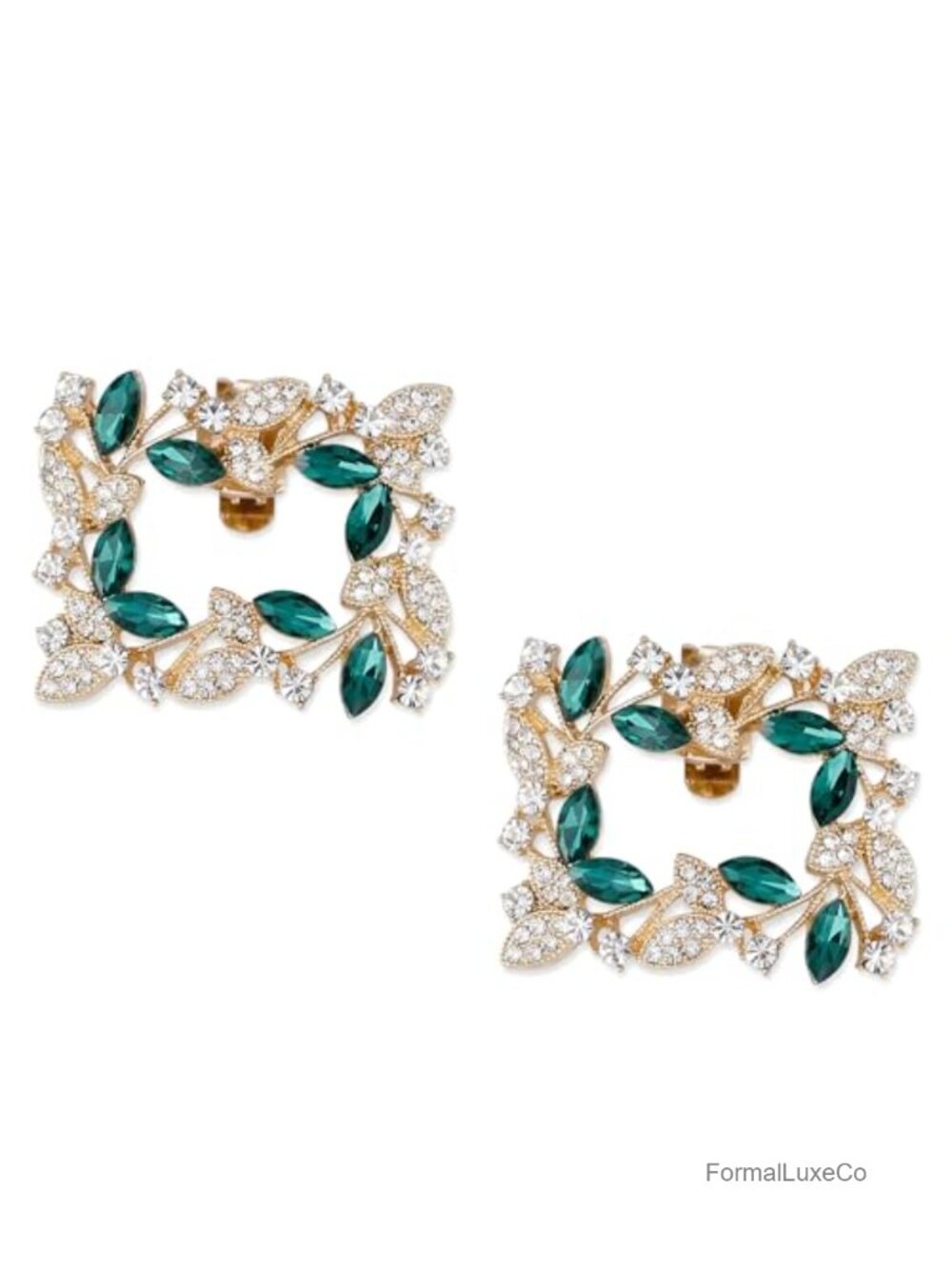 Rhinestone Pearl Shoe Clips Buckles Metal Pair